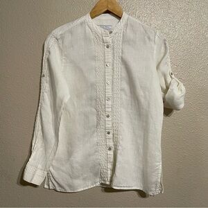 Indigo‎ Palms 100% Linen Womens Shirt